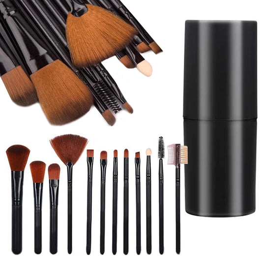 Lot de 12 Pinceaux de Maquillage avec Boîte rangement