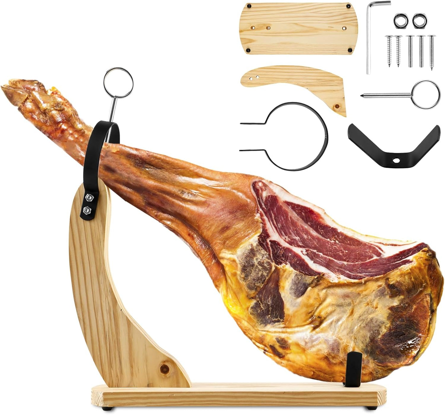 Porte-Jambon en Bois 49 cm, 5 à 10 kg