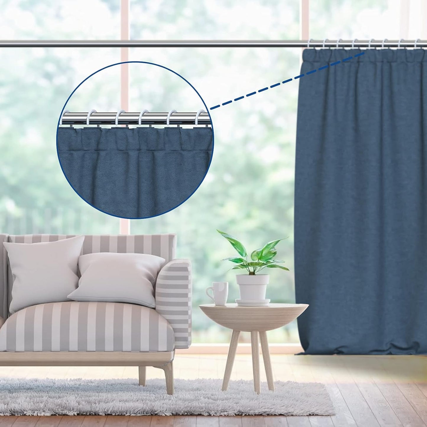 Set di 30 anelli per tenda da doccia – Ganci a forma di C – Facile installazione e scorrimento fluido