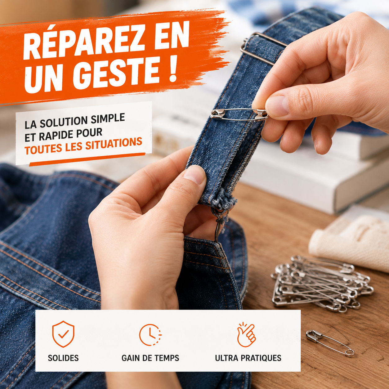 Lot de 250 Épingles à Nourrice – 6 Tailles Métal Résistant