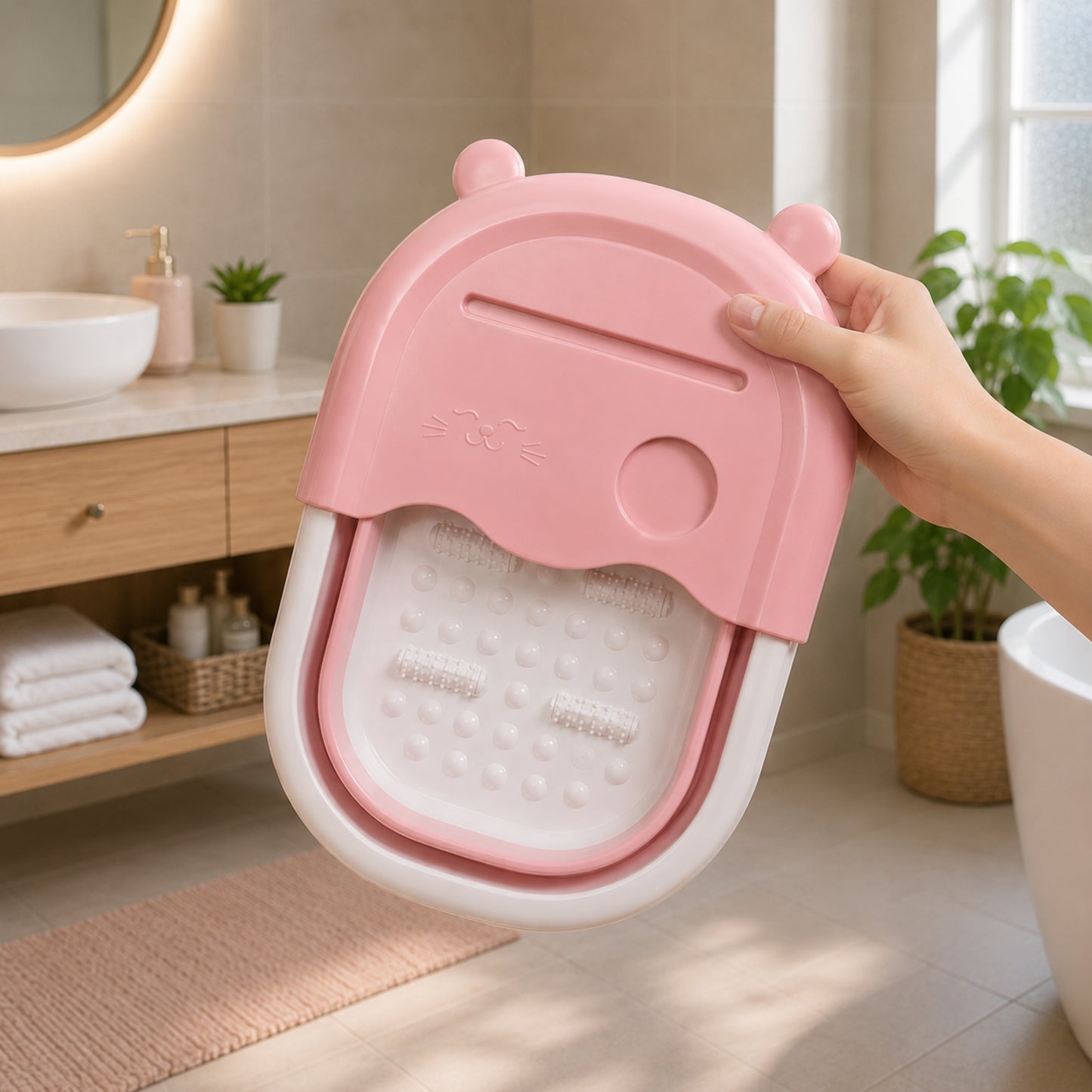 Bac de Massage des Pieds Pliable – Picots Relaxants