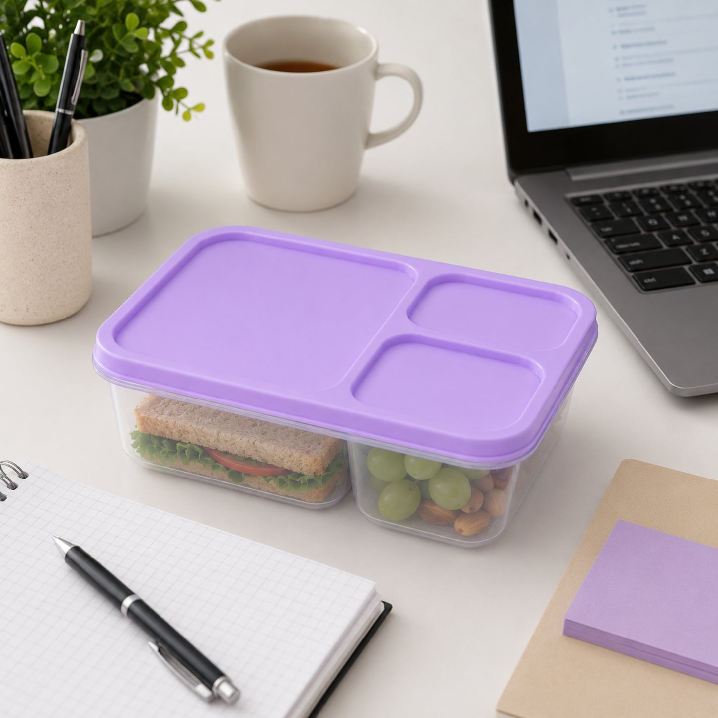 Lunch Box 3 Compartiments 1,2 L – Couleur Aléatoire