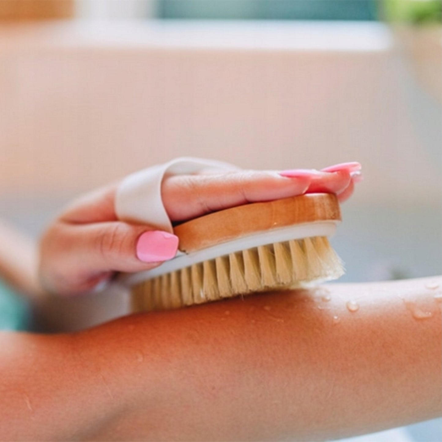 Brosse de Massage Corps – Poils Naturels avec Sangle