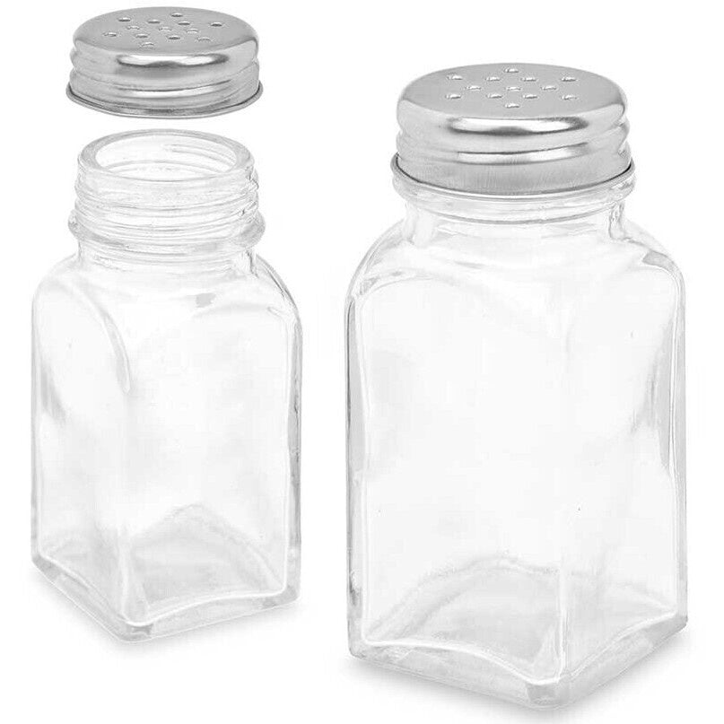 Set tradizionale di saliera e pepiera – Duo trasparente 8,5×4,5×10 cm – Semplice, resistente ed elegante