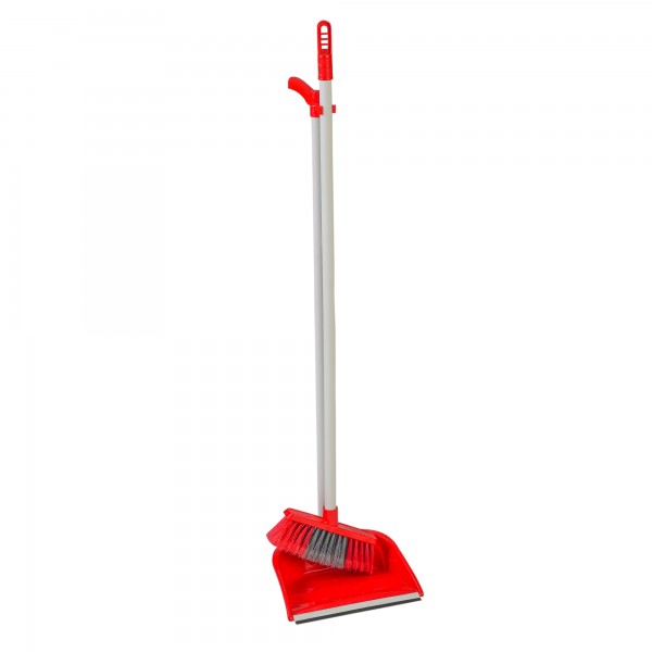 Set paletta e scopa con manico lungo – Kit di pulizia antiallagamento da 80 cm – Ideale per casa e ufficio (colore casuale)