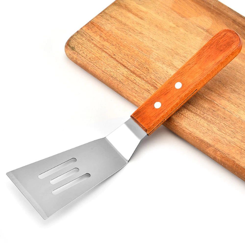 Spatola da cucina – Manico in legno e punta in metallo resistente – Utensile da cucina versatile