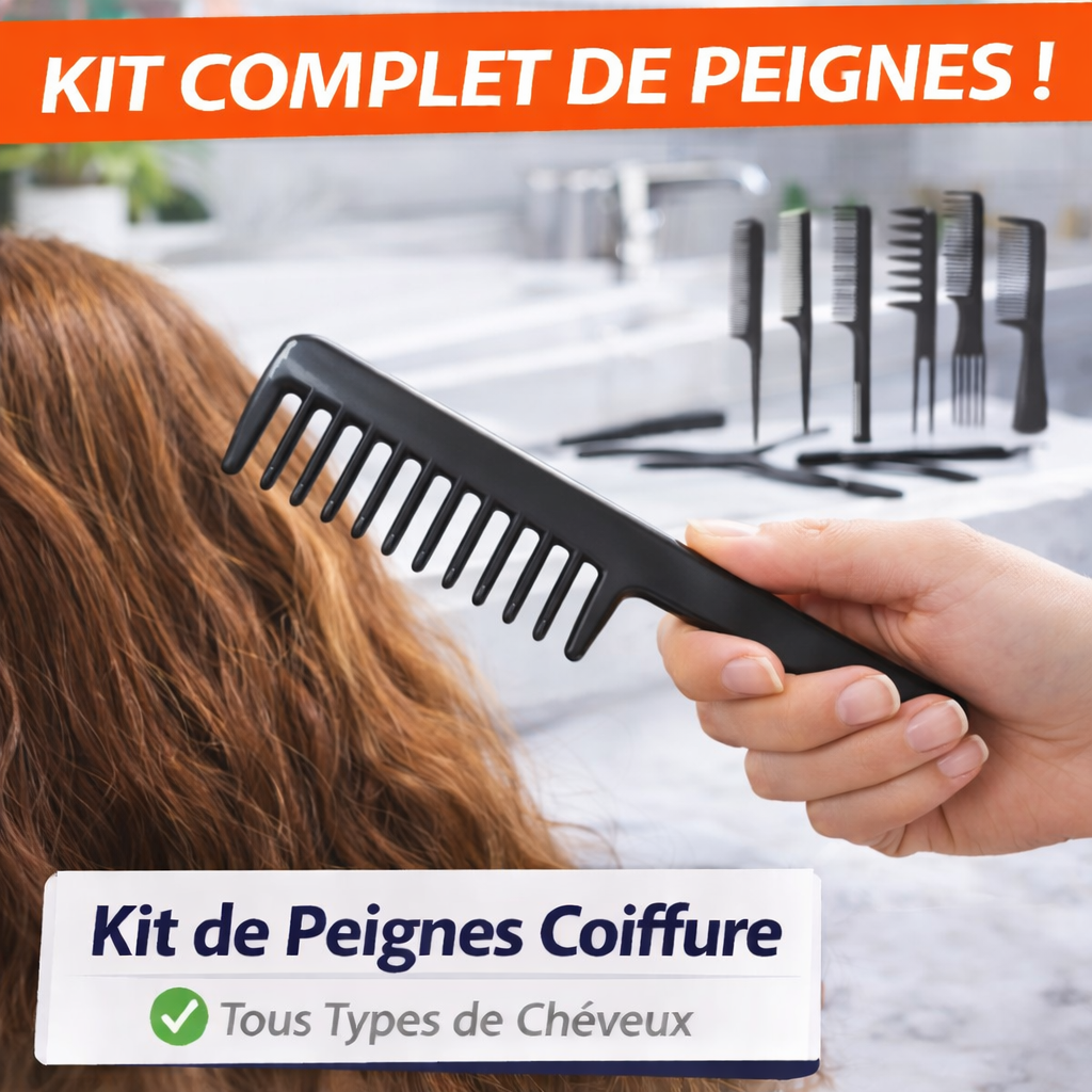 Set di 10 pettini antistatici professionali – per capelli, barba e baffi – resistenti, precisi e versatili