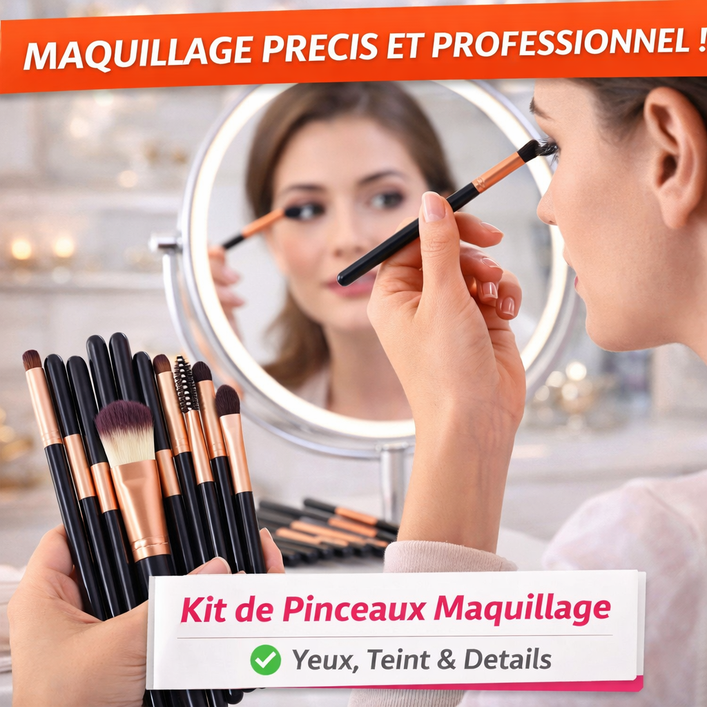 Set di 20 accessori per il trucco: pennelli, pennelli e strumenti completi per viso, occhi e labbra