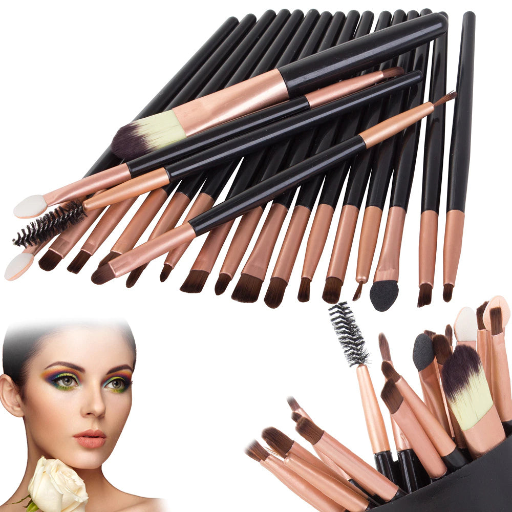 Set di 20 accessori per il trucco: pennelli, pennelli e strumenti completi per viso, occhi e labbra