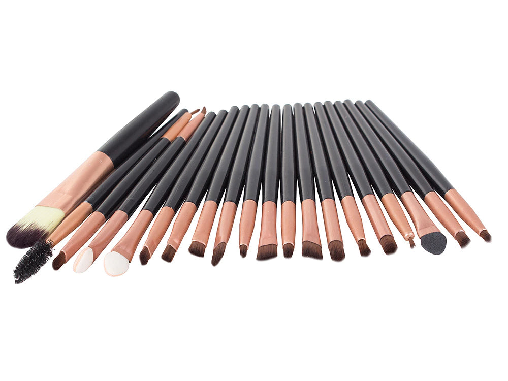 Set di 20 accessori per il trucco: pennelli, pennelli e strumenti completi per viso, occhi e labbra