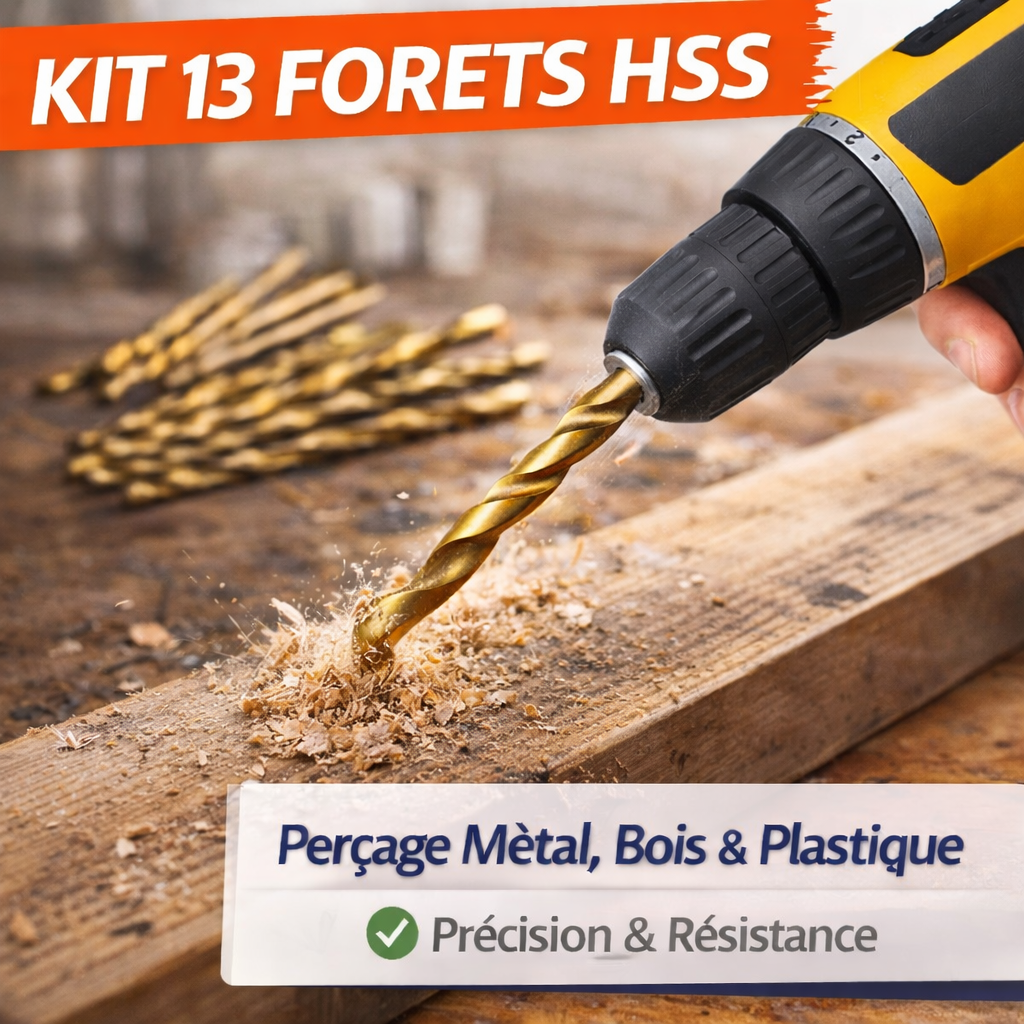 Set di 13 punte per trapano in metallo HSS – da 1,5 a 6,5 ​​mm – Punte per trapano ad alta precisione