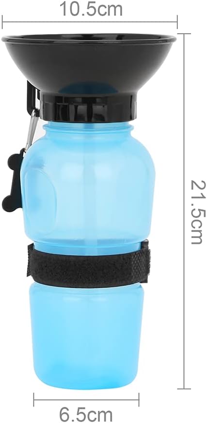 Borraccia da viaggio per cani con ciotola integrata - Borraccia da 500 ml - Facile da trasportare, colore casuale