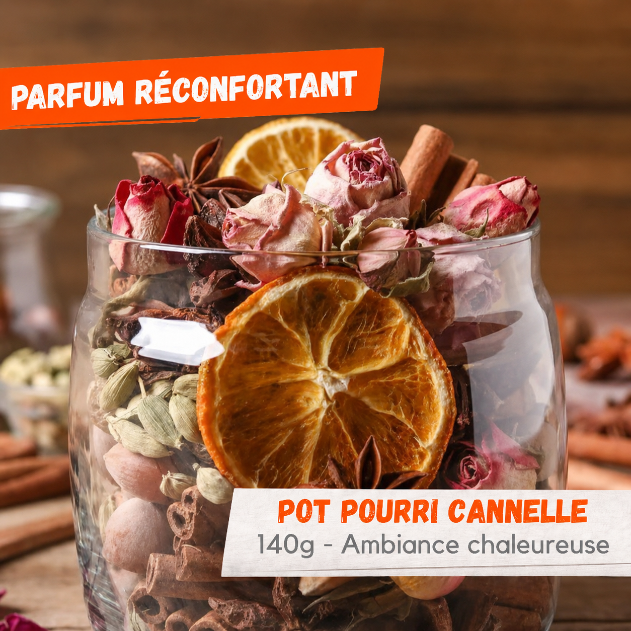 Sachet de Pot Pourri Parfum Cannelle – 140 g
