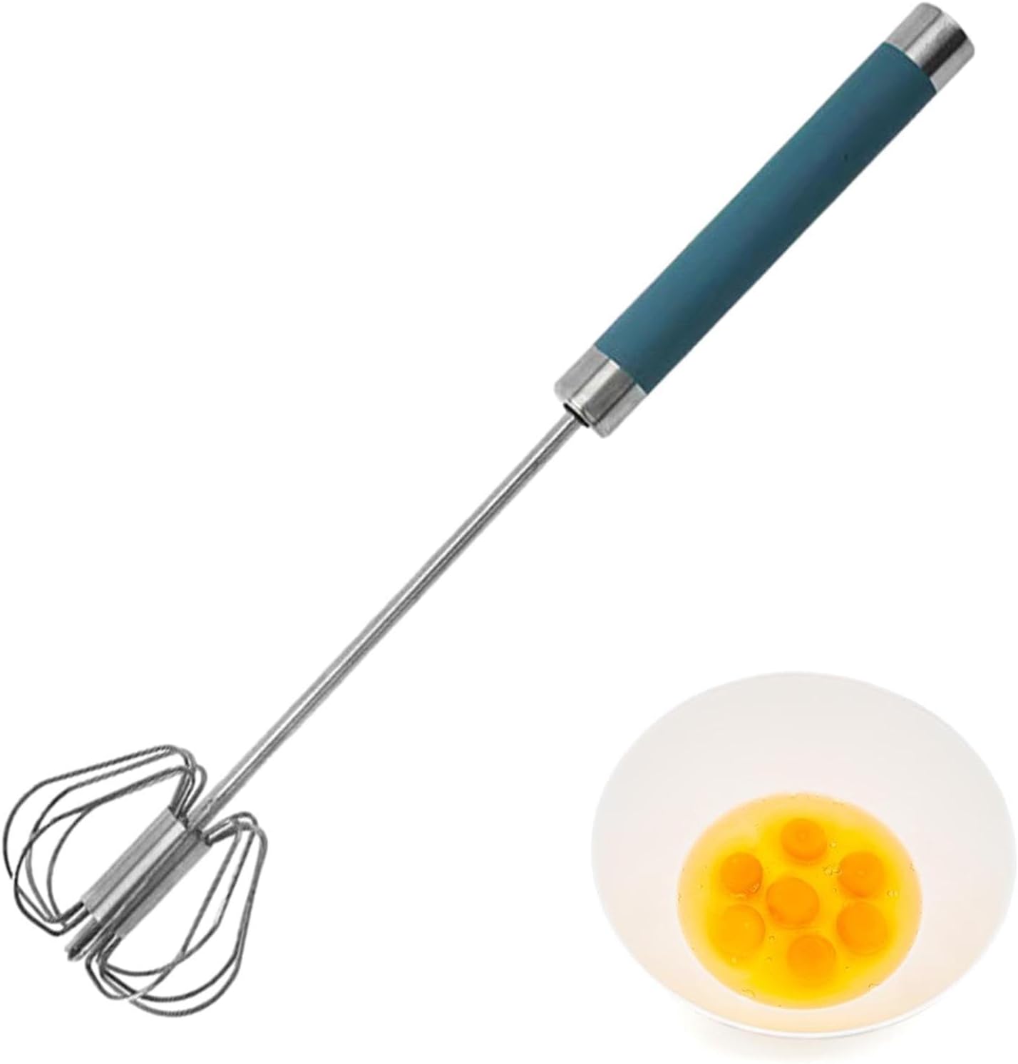 Frusta rotante automatica da 35 cm – Mixer manuale in acciaio inossidabile – Miscelazione senza sforzo
