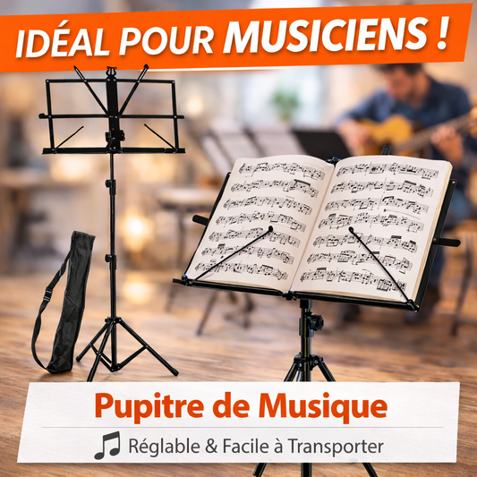 Pupitre de Partition Réglable et Pliable en Aluminium – jusqu’à 132 cm
