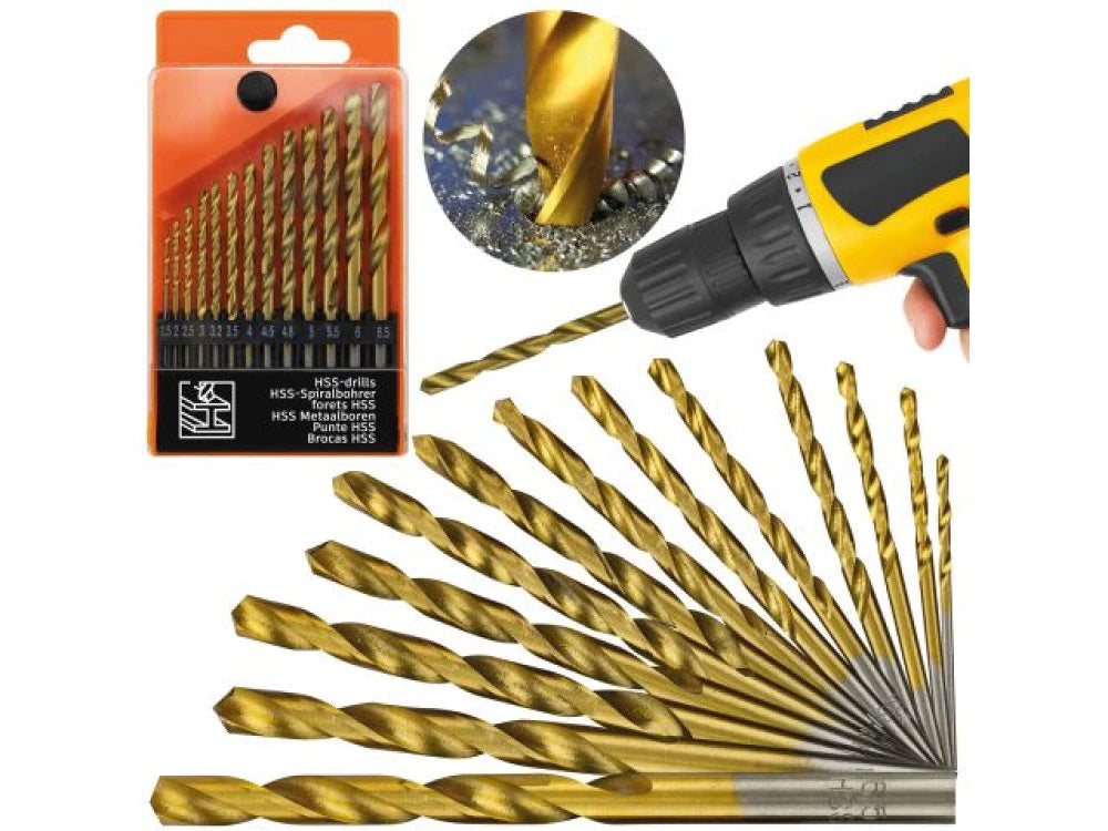 Set di 13 punte per trapano in metallo HSS – da 1,5 a 6,5 ​​mm – Punte per trapano ad alta precisione