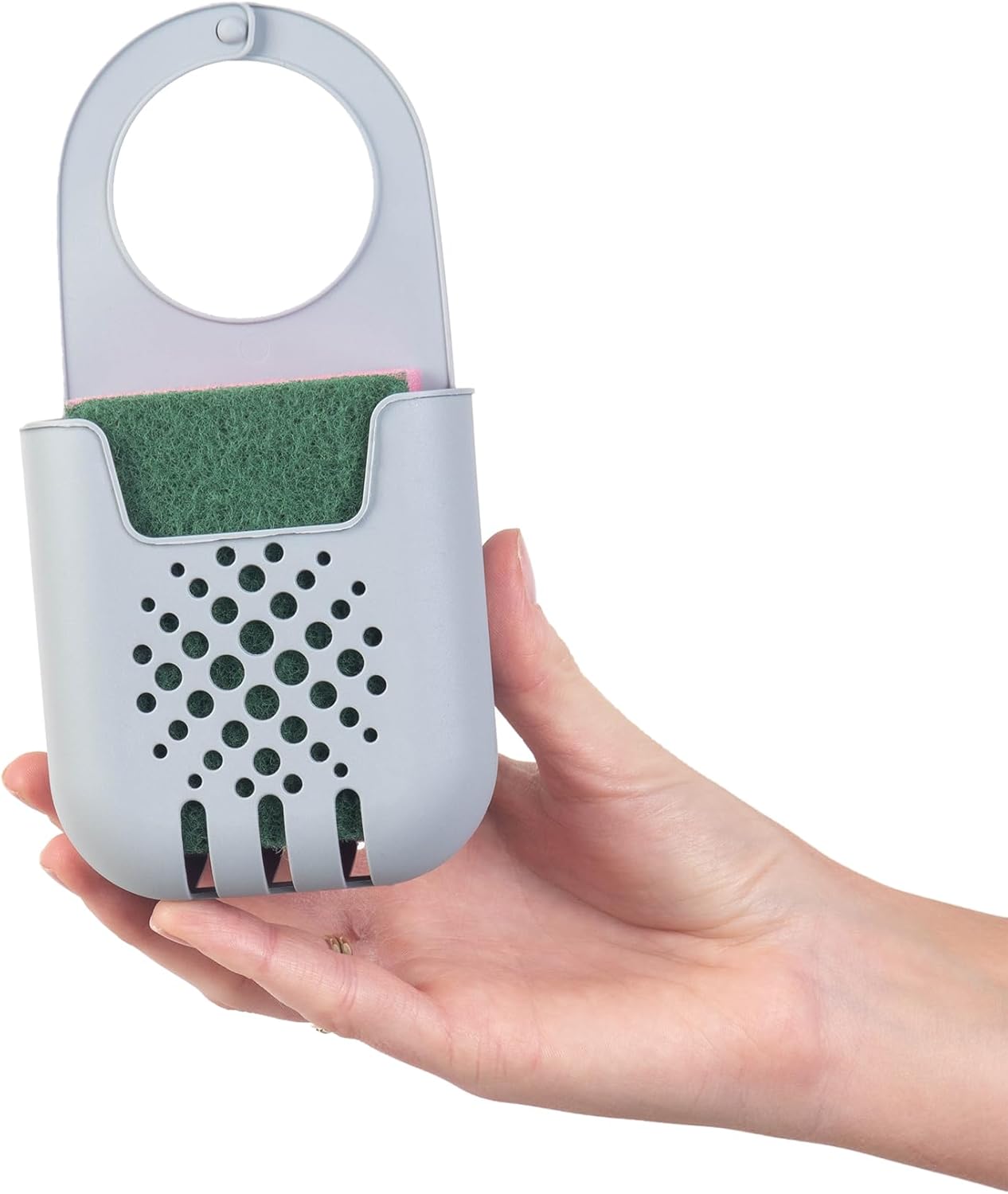 Porta spugna in silicone per lavello – Cestello scolapiatti sospeso con spugna inclusa – Pratico contenitore per la cucina