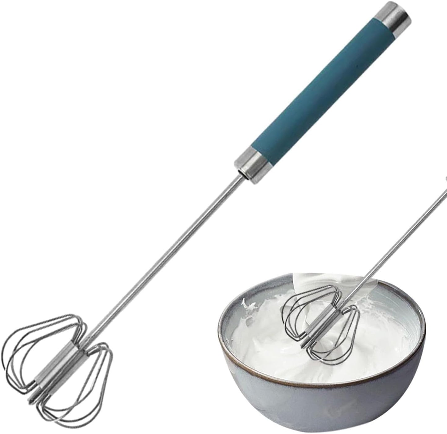 Frusta rotante automatica da 35 cm – Mixer manuale in acciaio inossidabile – Miscelazione senza sforzo
