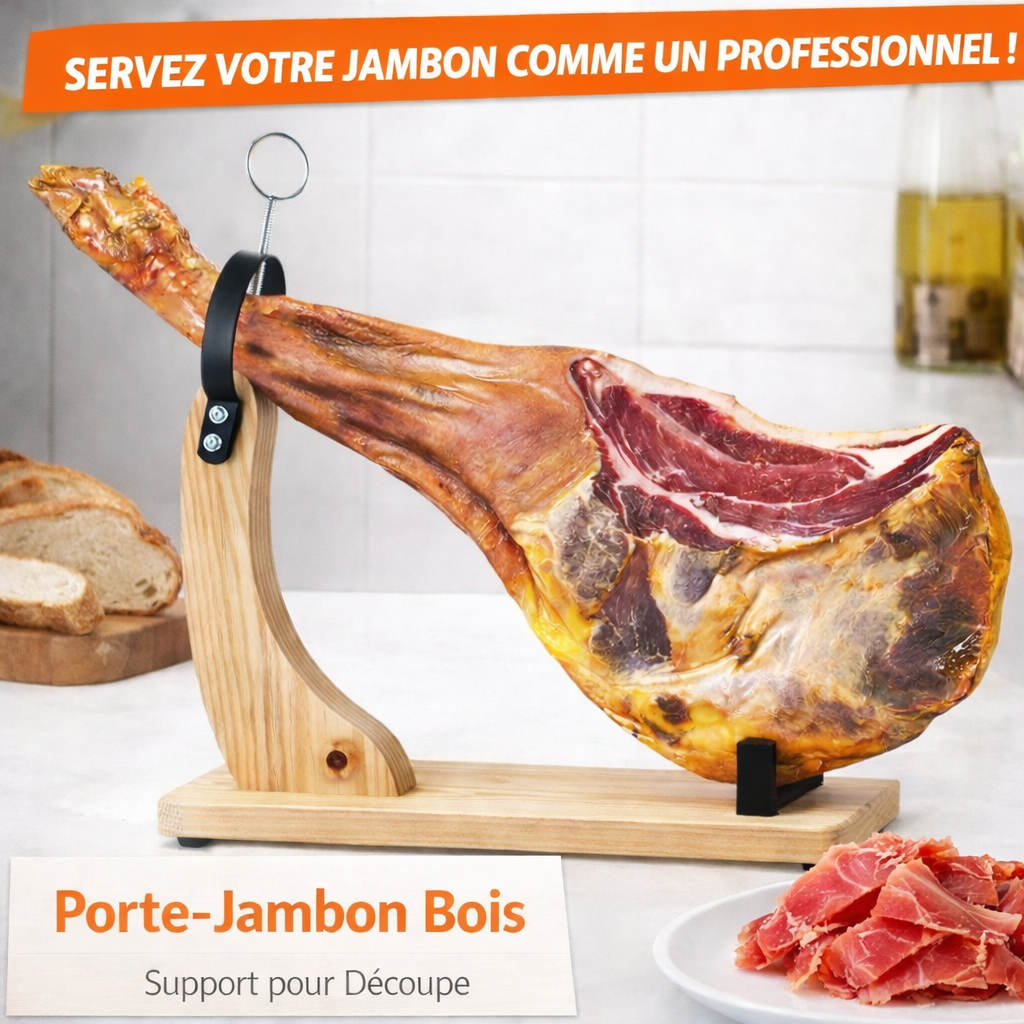 Porte-Jambon en Bois 49 cm, 5 à 10 kg