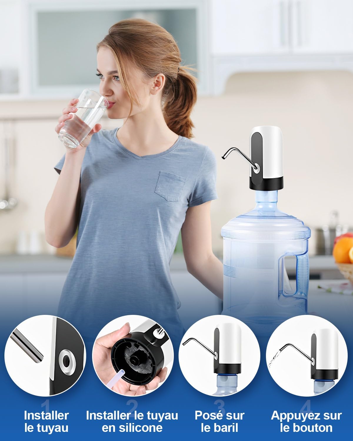 Distributeur d’Eau Électrique Sans Fil