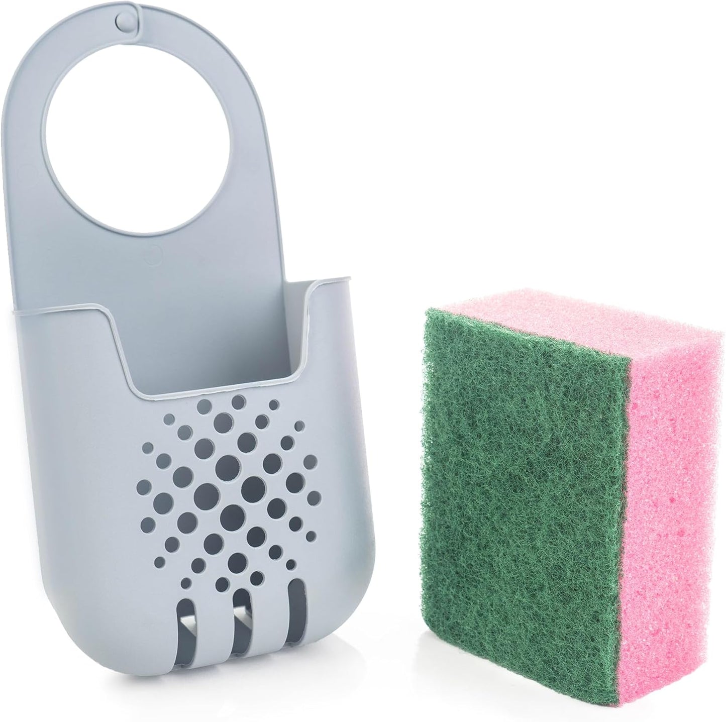 Porta spugna in silicone per lavello – Cestello scolapiatti sospeso con spugna inclusa – Pratico contenitore per la cucina