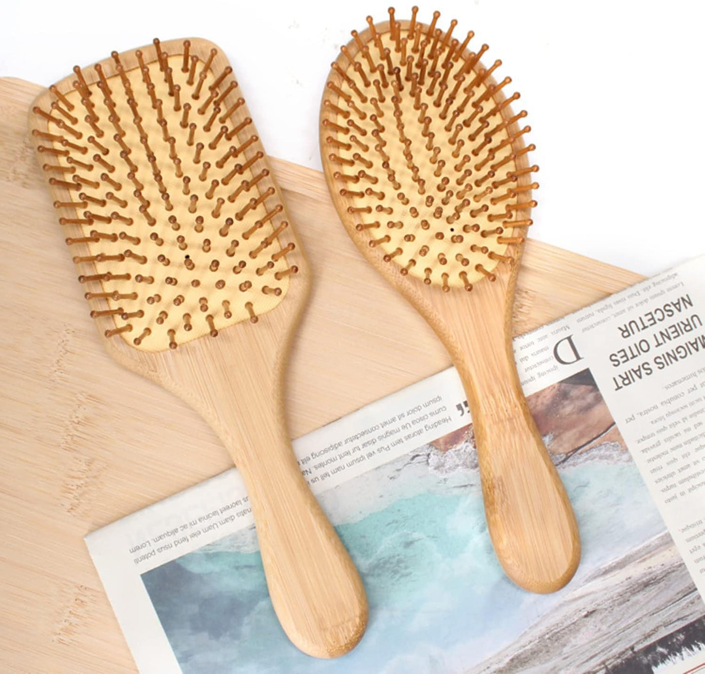 Spazzola rotonda in legno – Ideale per asciugatura, volume e styling – Setole morbide