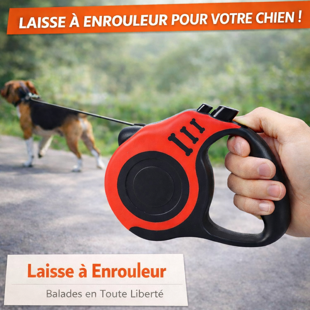 Laisse Rétractable pour Chien 5 m –  jusqu’à 15 kg