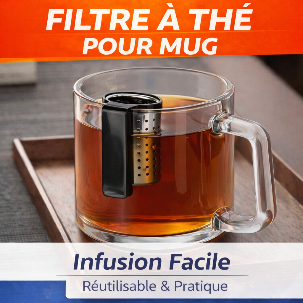 Filtre à Thé Inox pour Mug – Infuseur à Thé avec Accroche