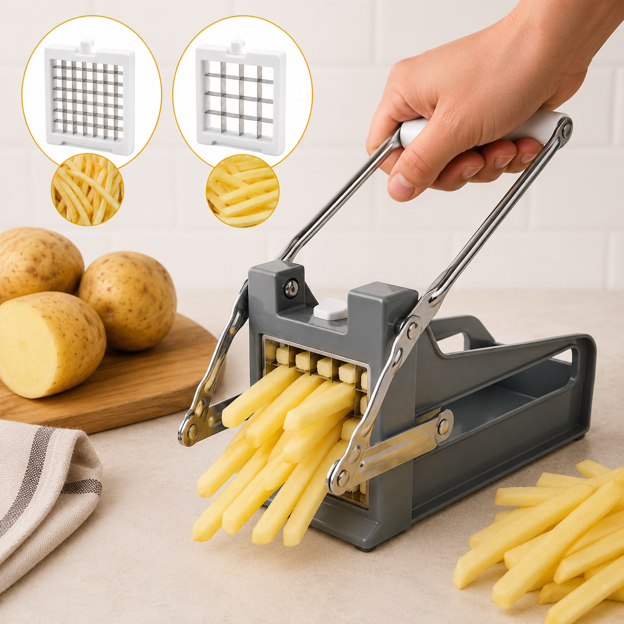 Coupe Frites Manuel – 2 Lames Interchangeables