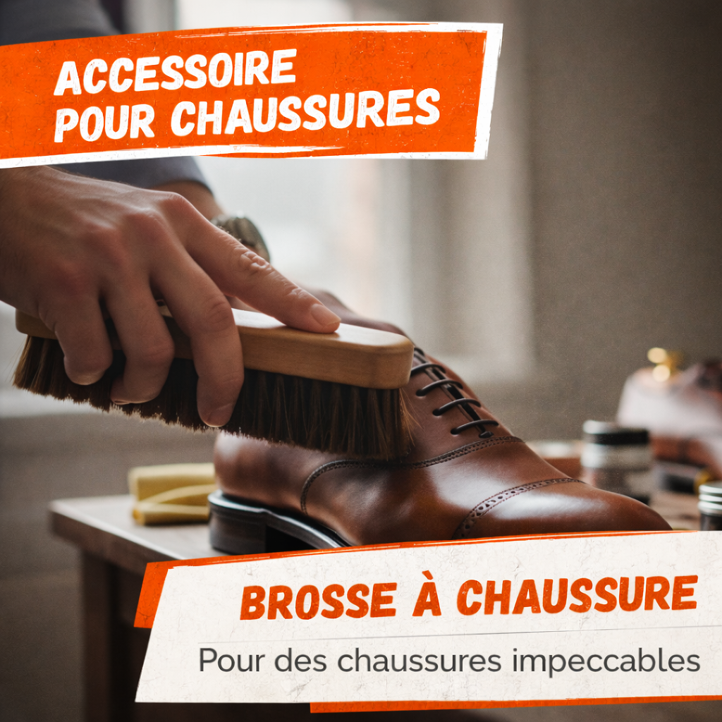 Lot de 2 Brosses à Chaussures en Bois