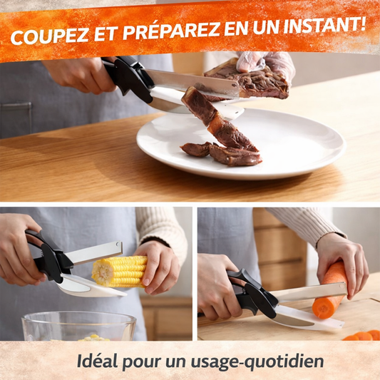 Cutter de Cuisine Multifonction avec Planche Intégrée