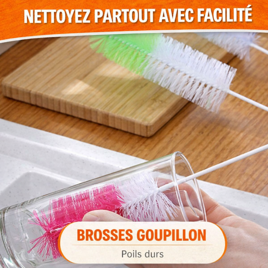 Spazzola per biberon con setole rigide – 27,5 cm – Pulizia profonda di biberon e bottigliette – Raggiunge angoli e fessure (colore casuale)