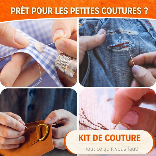 Kit da cucito portatile – 12 fili colorati, 10 aghi e strumento di misurazione – Perfetto per riparazioni e progetti fai da te