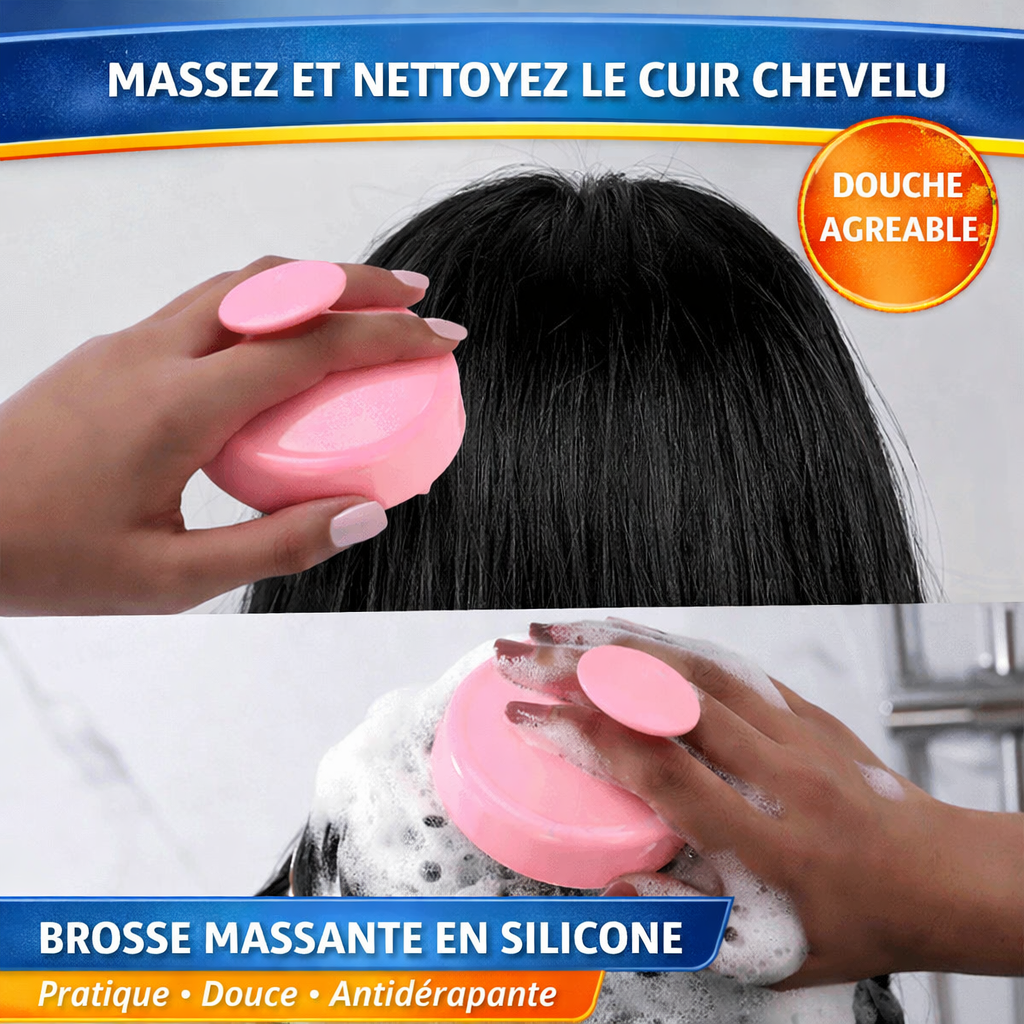 Spazzola per massaggio shampoo – Silicone morbido e massaggio del cuoio capelluto – Pulizia profonda
