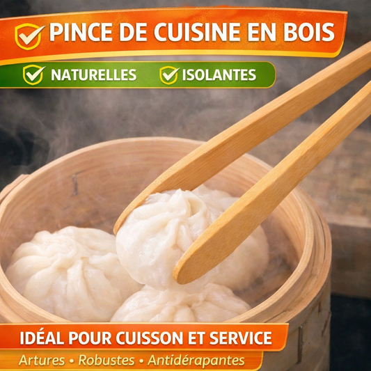 Pinze in legno naturale: utensili versatili per cucinare, servire e preparare il cibo