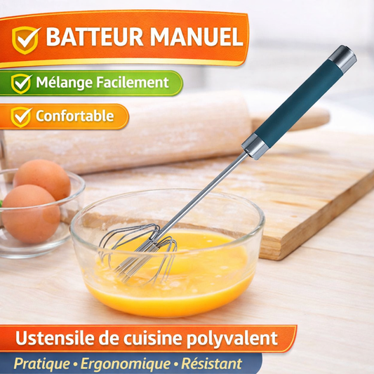 Frusta rotante automatica da 35 cm – Mixer manuale in acciaio inossidabile – Miscelazione senza sforzo