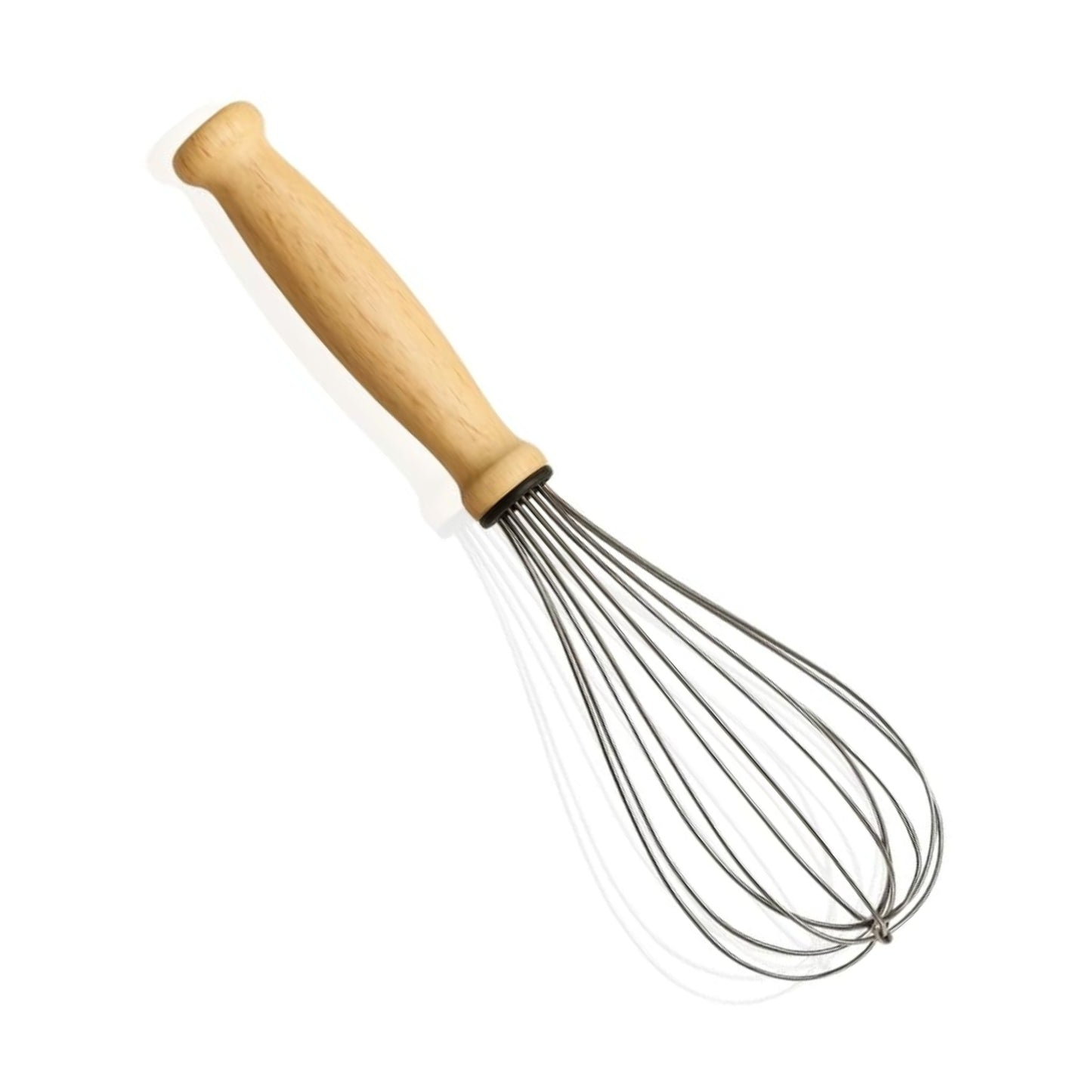 Frusta manuale da 24,5 cm - Manico in legno e aste in acciaio inossidabile - Ideale per uova, impasti e preparazioni fatte in casa