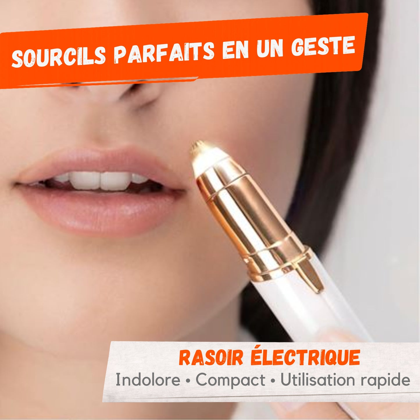 Rasoir Électrique Sourcils Indolore avec LED
