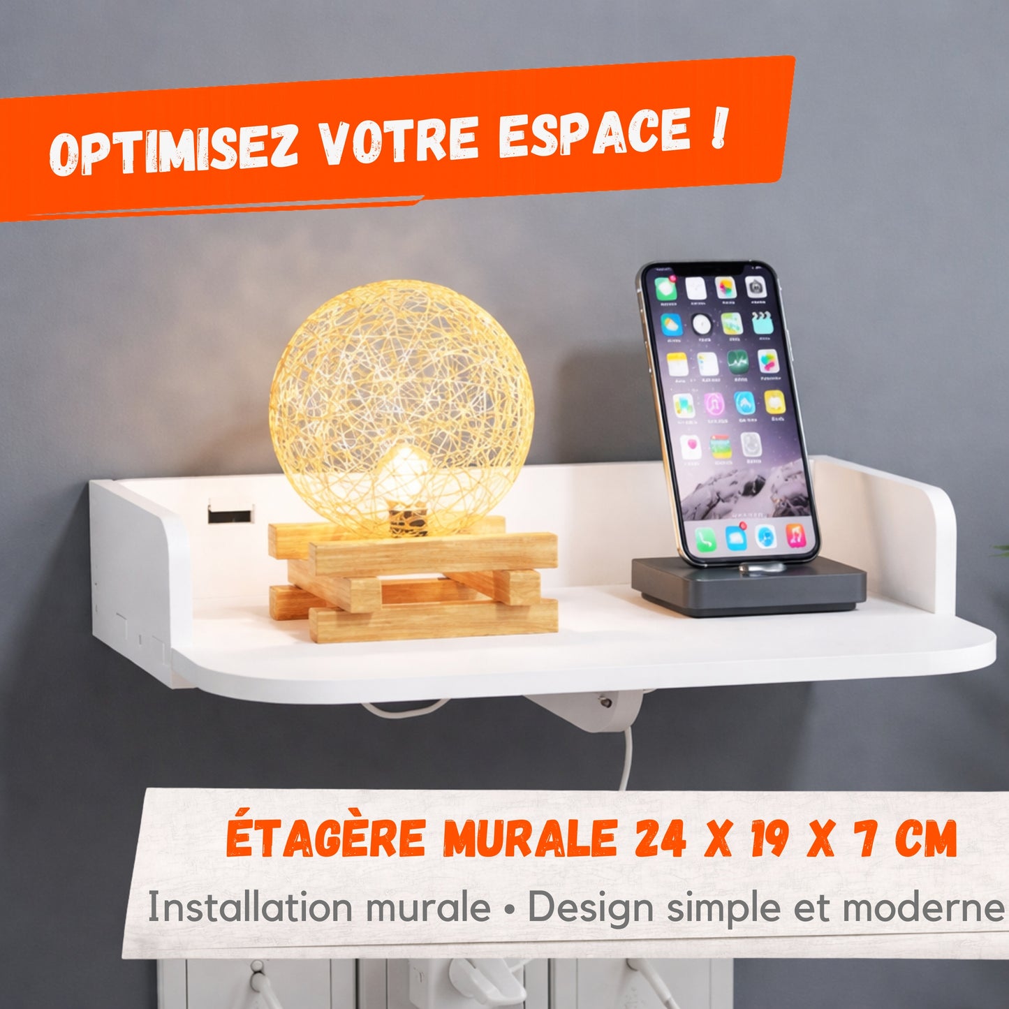 Étagère Murale 24 x 19 x 7 cm