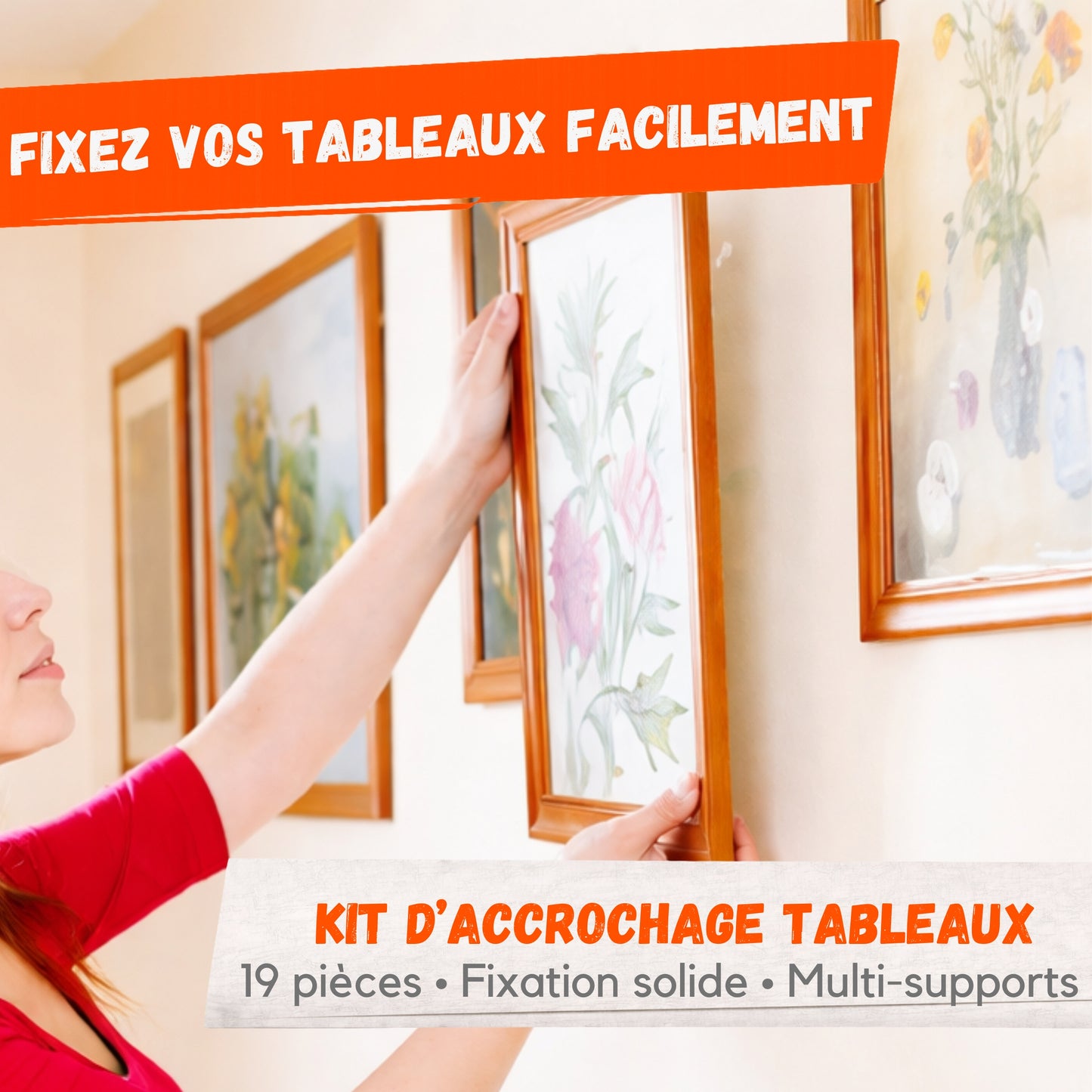 Assortiment de Crochets pour Tableaux 19 Pièces