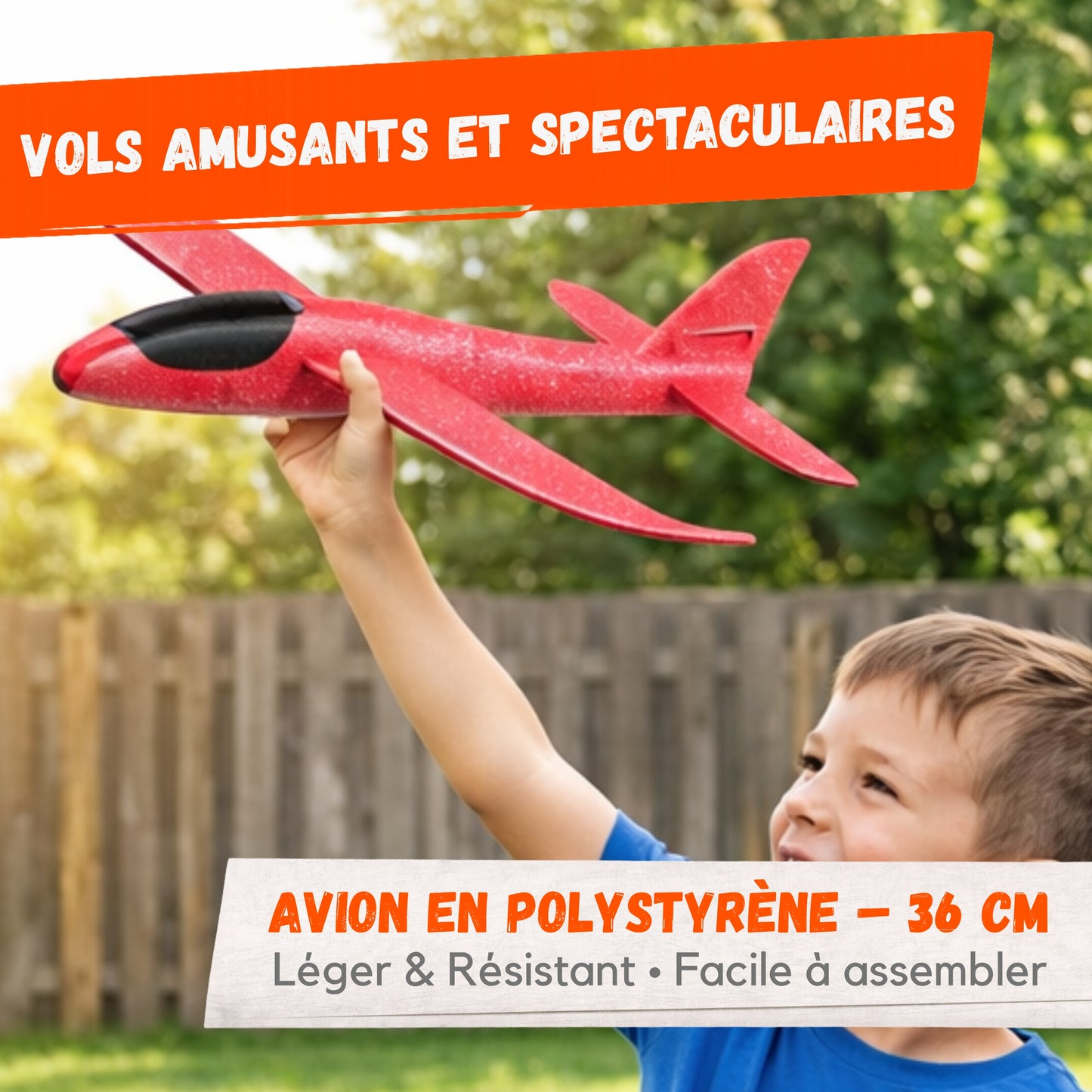 Avion de Lancer en Polystyrène – 36 cm