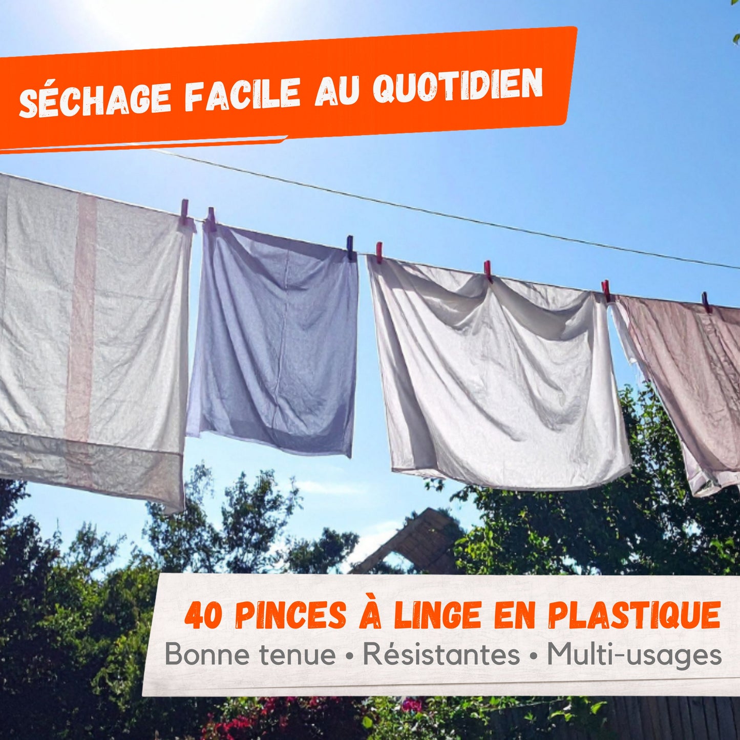 Lot de 40 Pinces à Linge en Plastique – 7 x 1 cm