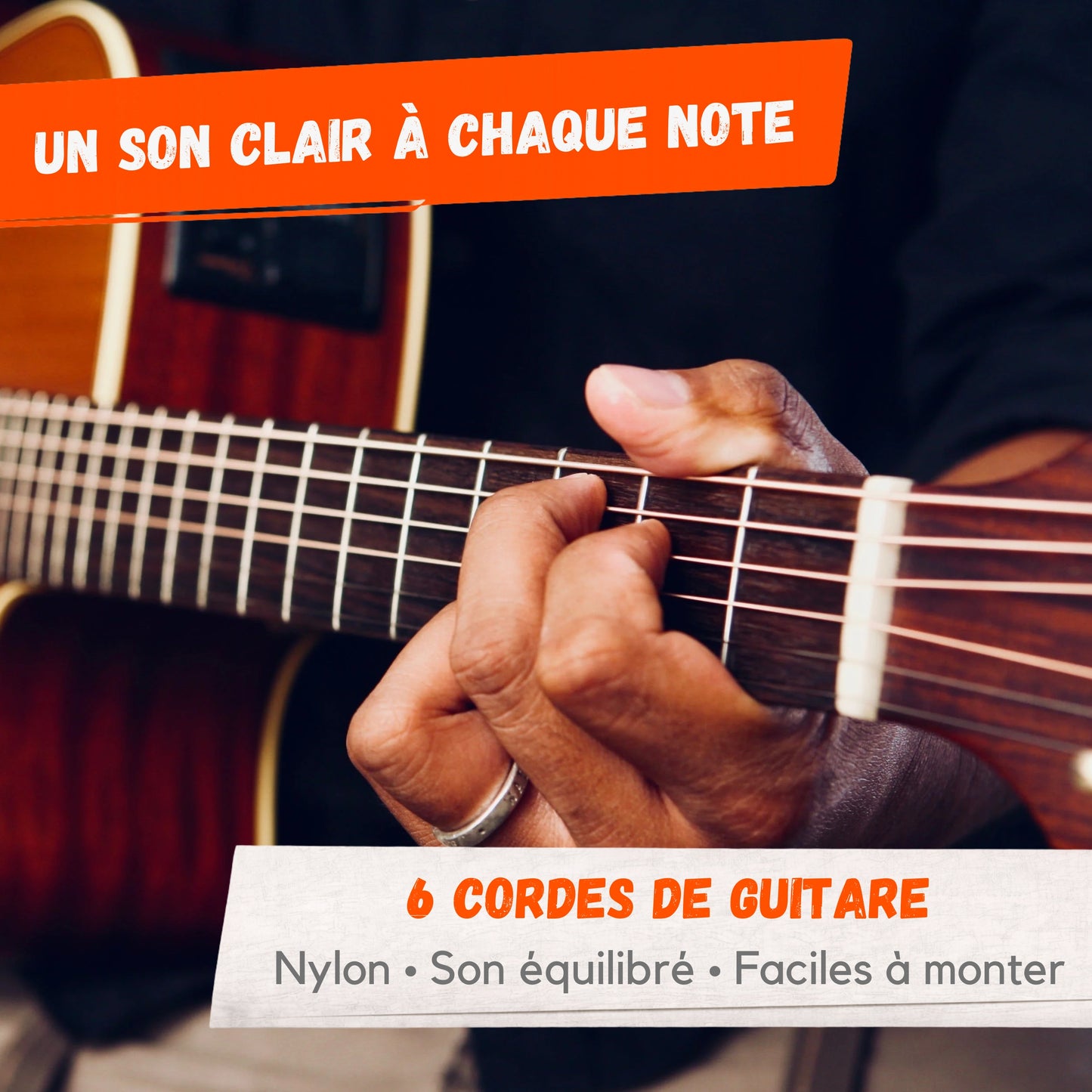 Cordes pour Guitare Classique – Set de 6 Cordes Nylon –  ~105 cm