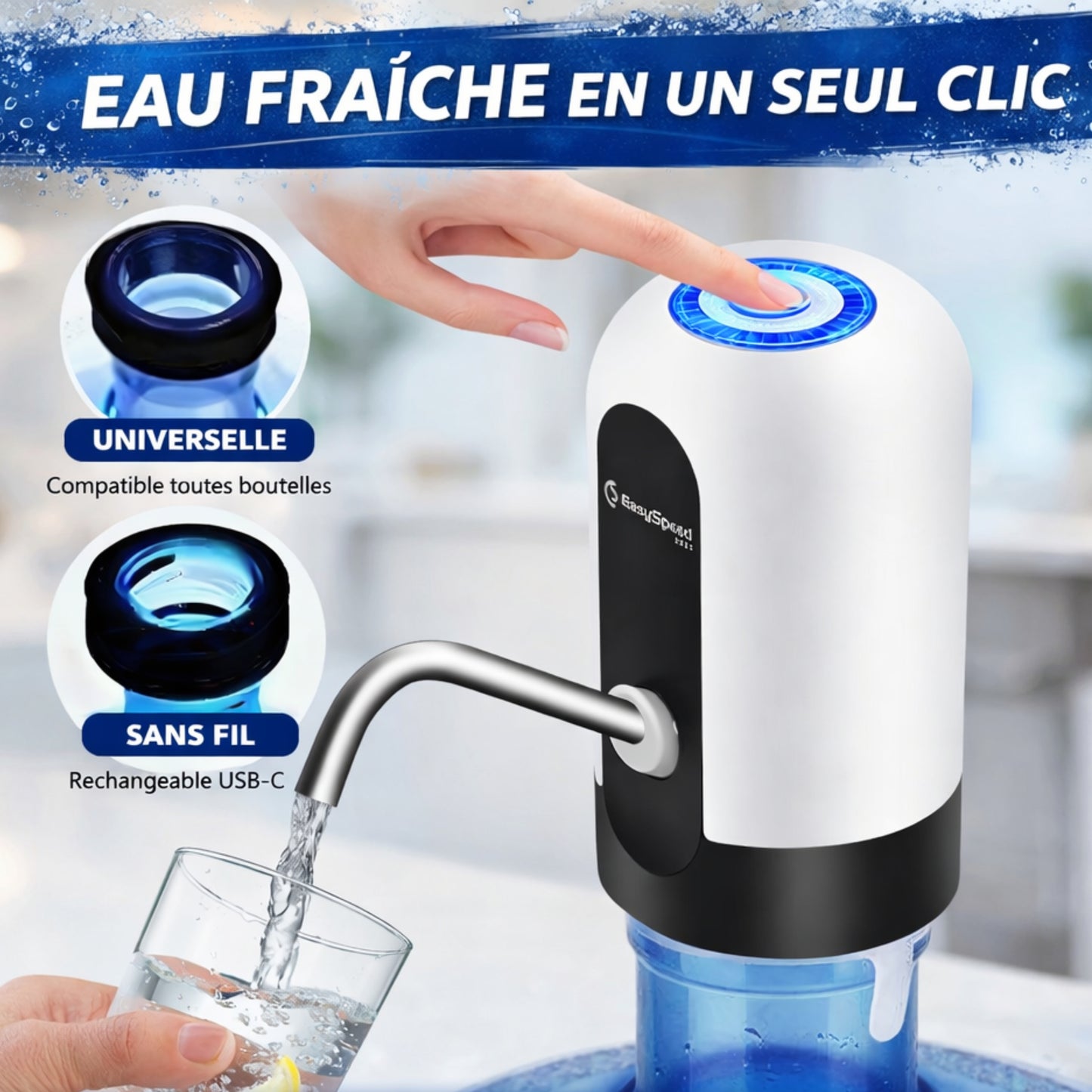Distributeur d’Eau Électrique Sans Fil