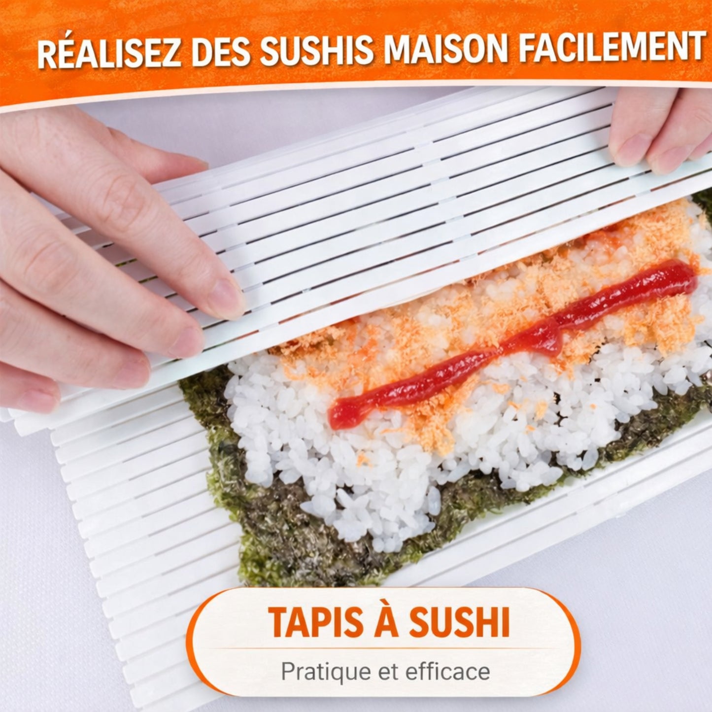 Tappetino per sushi 24×21 cm – Tappetino bianco per makisu per involtini fatti in casa e maki perfetti