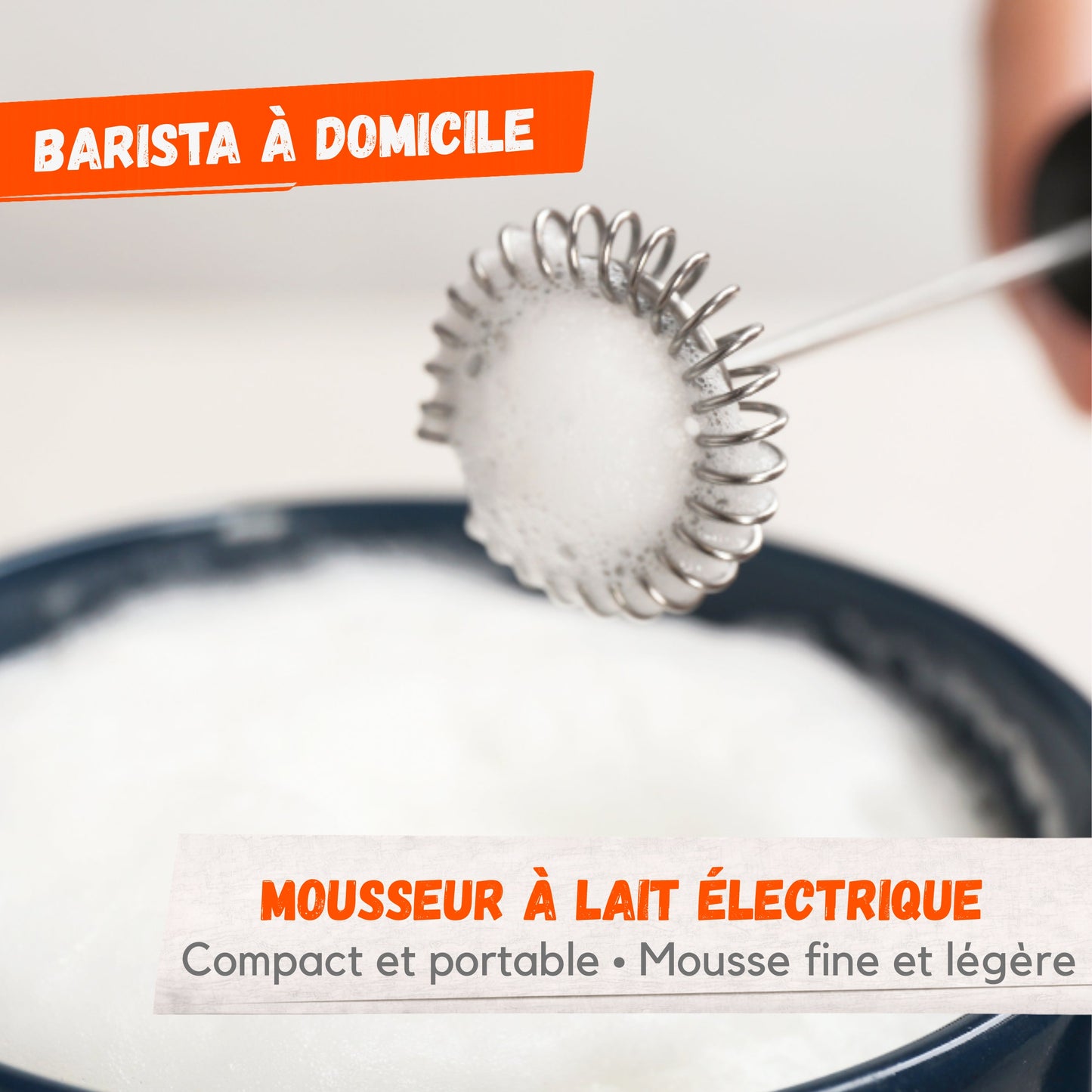Mousseur à Lait Électrique Portatif