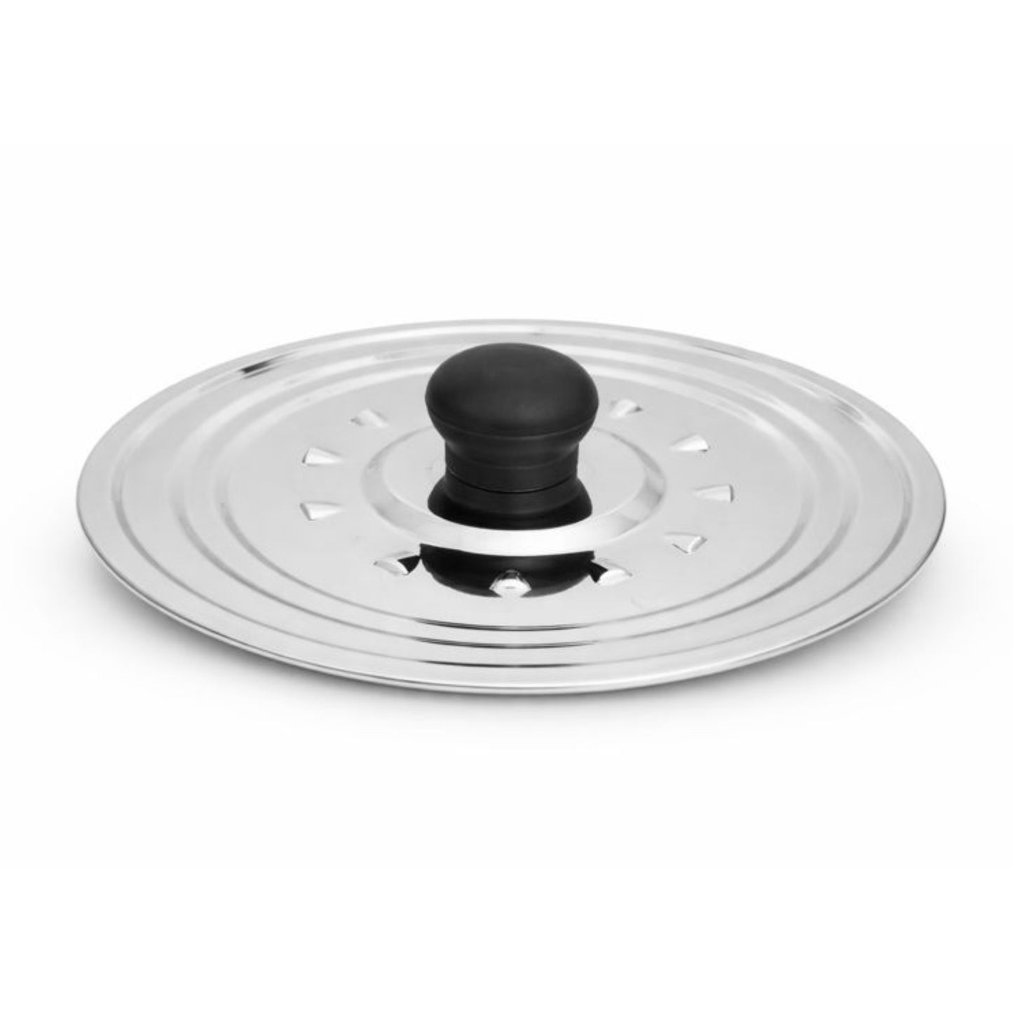 Coperchio universale anti-schizzi in acciaio inox – con sfiati per il vapore e maniglia – per pentole e tegami (da 16 a 24 cm)