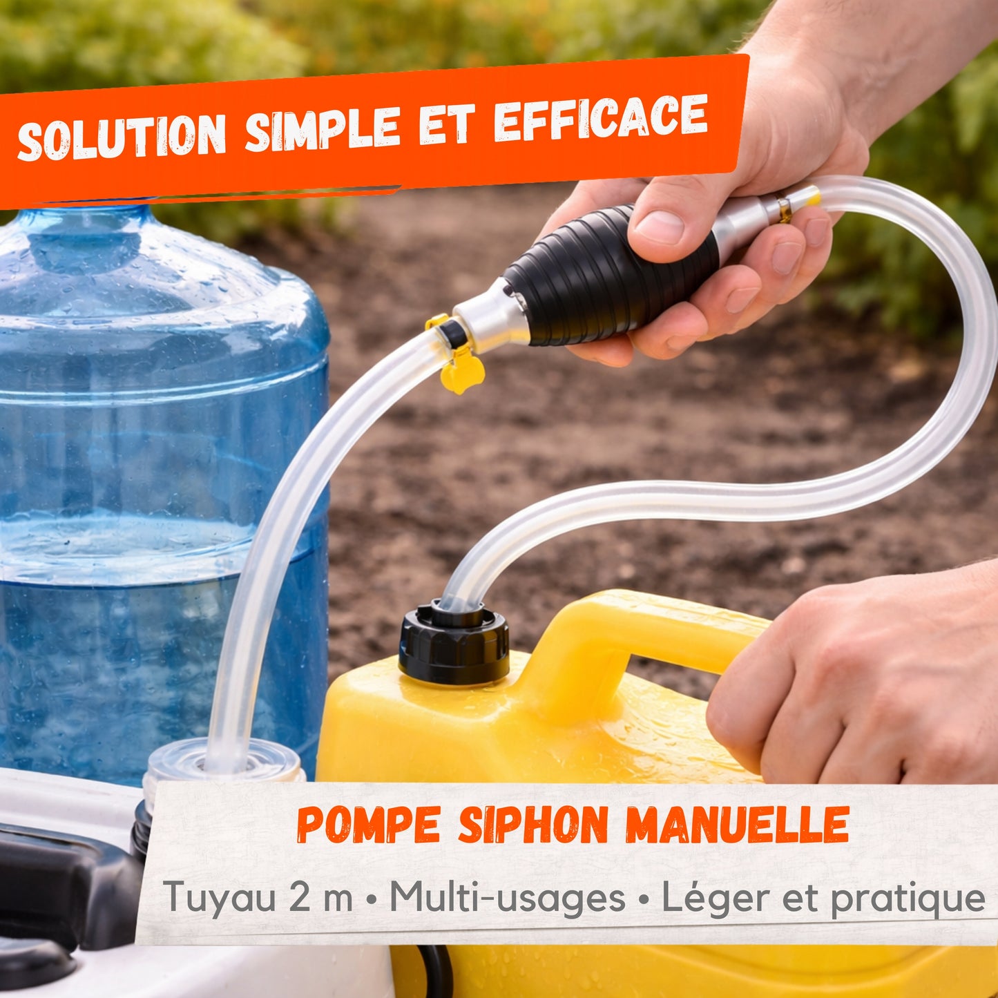 Pompe Siphon Manuelle – Tuyau 2 m