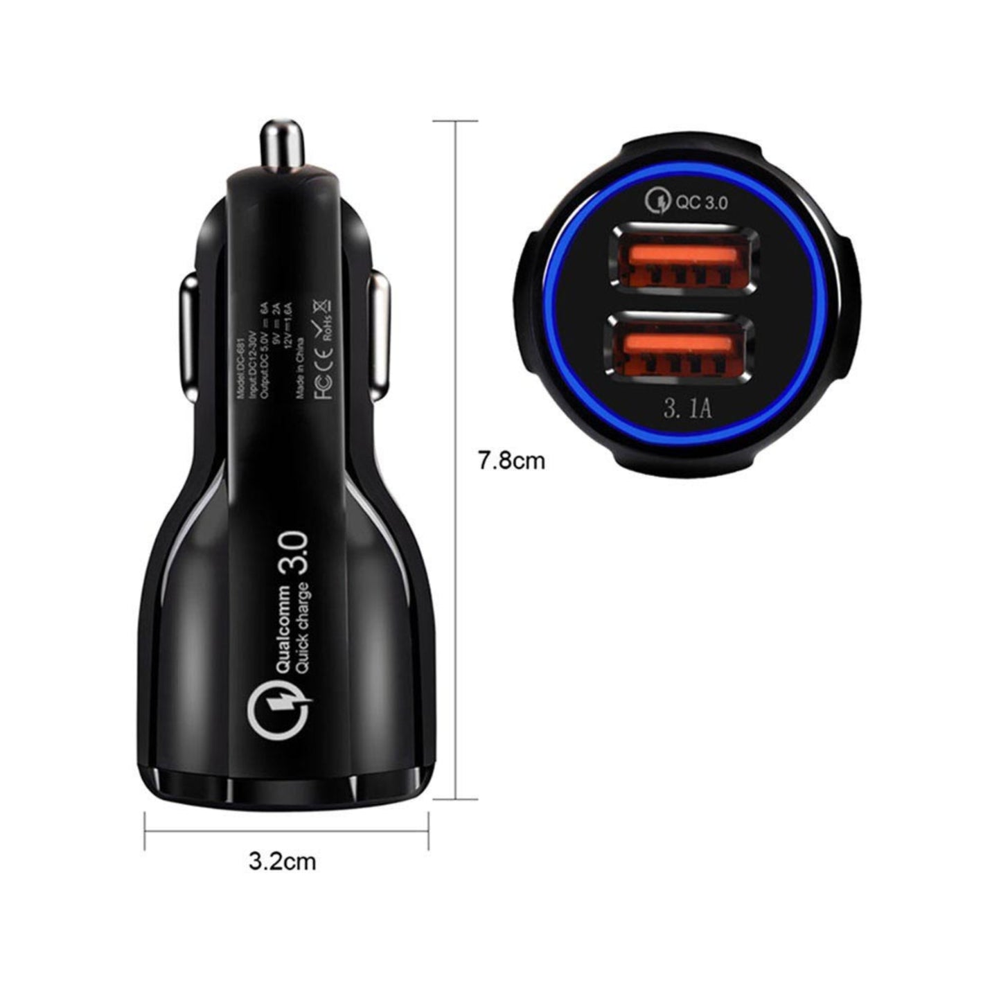 Chargeur Allume-Cigare USB Double – Charge Rapide