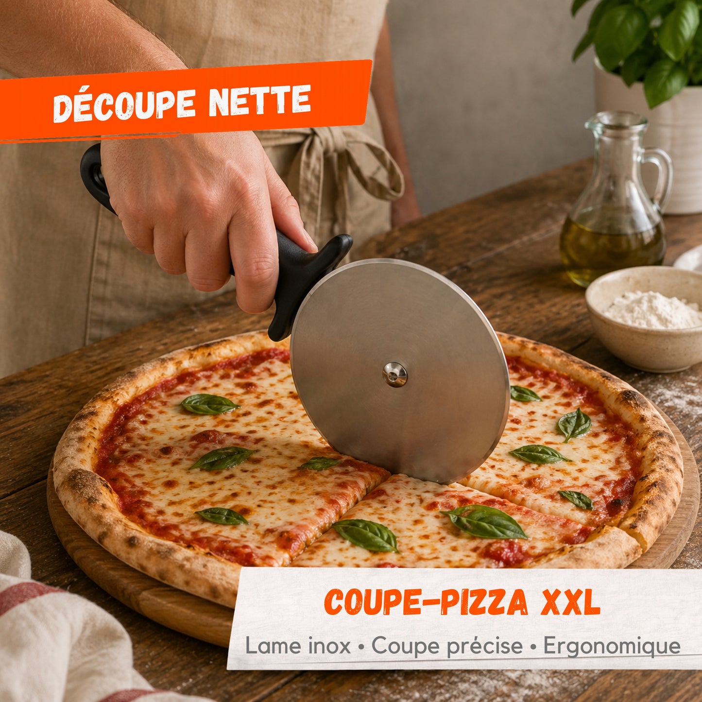 Coupe-Pizza XXL – Roulette en Acier Inoxydable